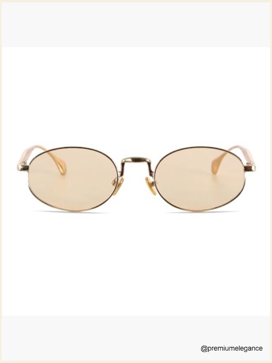 Y2K Retro Oval Sunglasses Gold Frame UV Protection Gradient Lens main image 4